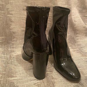 Aldo Vegan Patent Leather 3 in Heel Booties